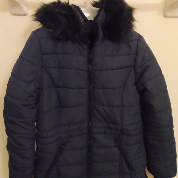 Brand New Below Zero Women Puffer Jacket &Hood, Tag Small, Fit XSMALL, Navy Blue - Picture 2 of 14